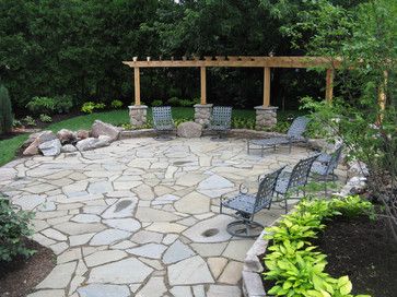 patio design backyard outdoor ideas stone firepit