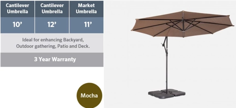Stats and Choices Coolaroo Cantilever Market Umbrella