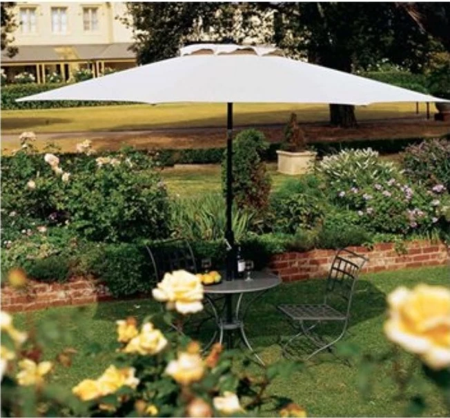 Coolaroo Market Umbrella in a Backyard