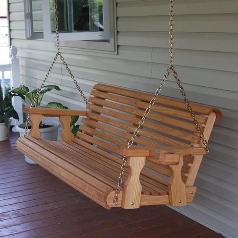 Example of Amish Heavy-Duty 800 Lb Roll Back Treated Porch Swing