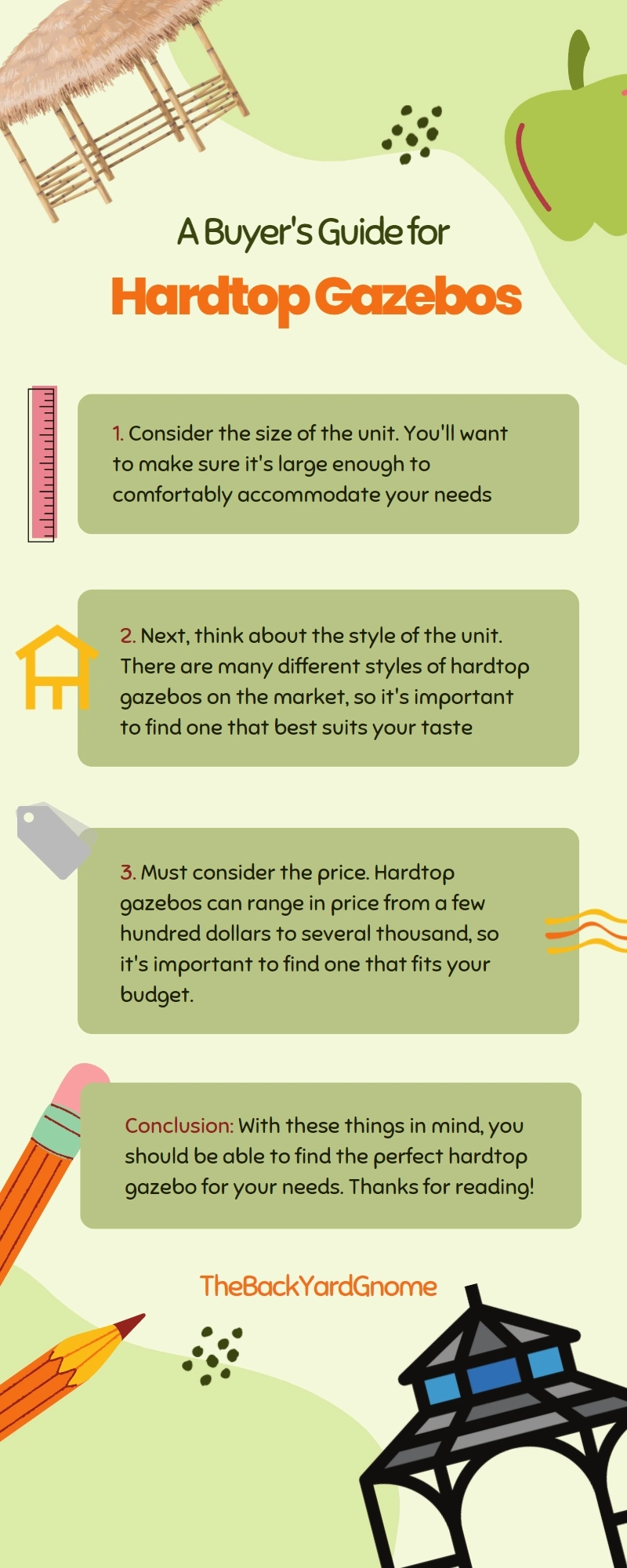 Infographic about A Buyer's Guide for Hard Top Gazebos