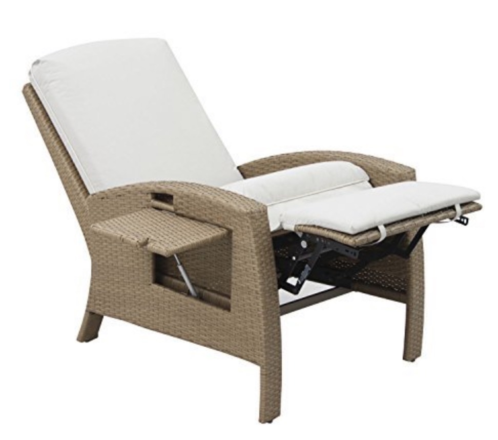 Outsunny Outdoor Rattan Wicker Adjustable Recliner Lounge Chair