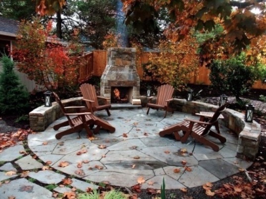 Flagstone Patio Fall Colors