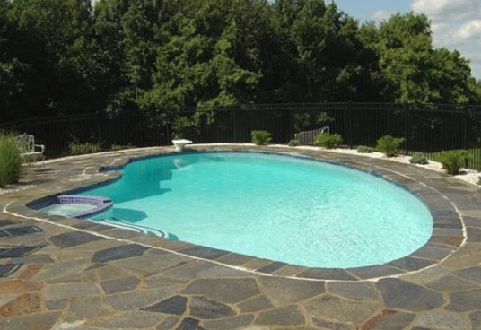 Pool Patio Flagstone Mixture Of Colors