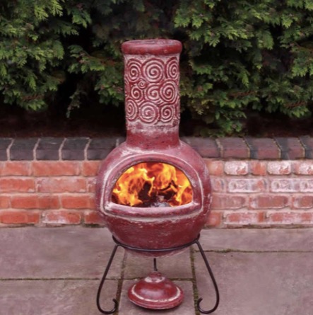 Gardeco-espiral-rustic-mexican-clay-chiminea-large