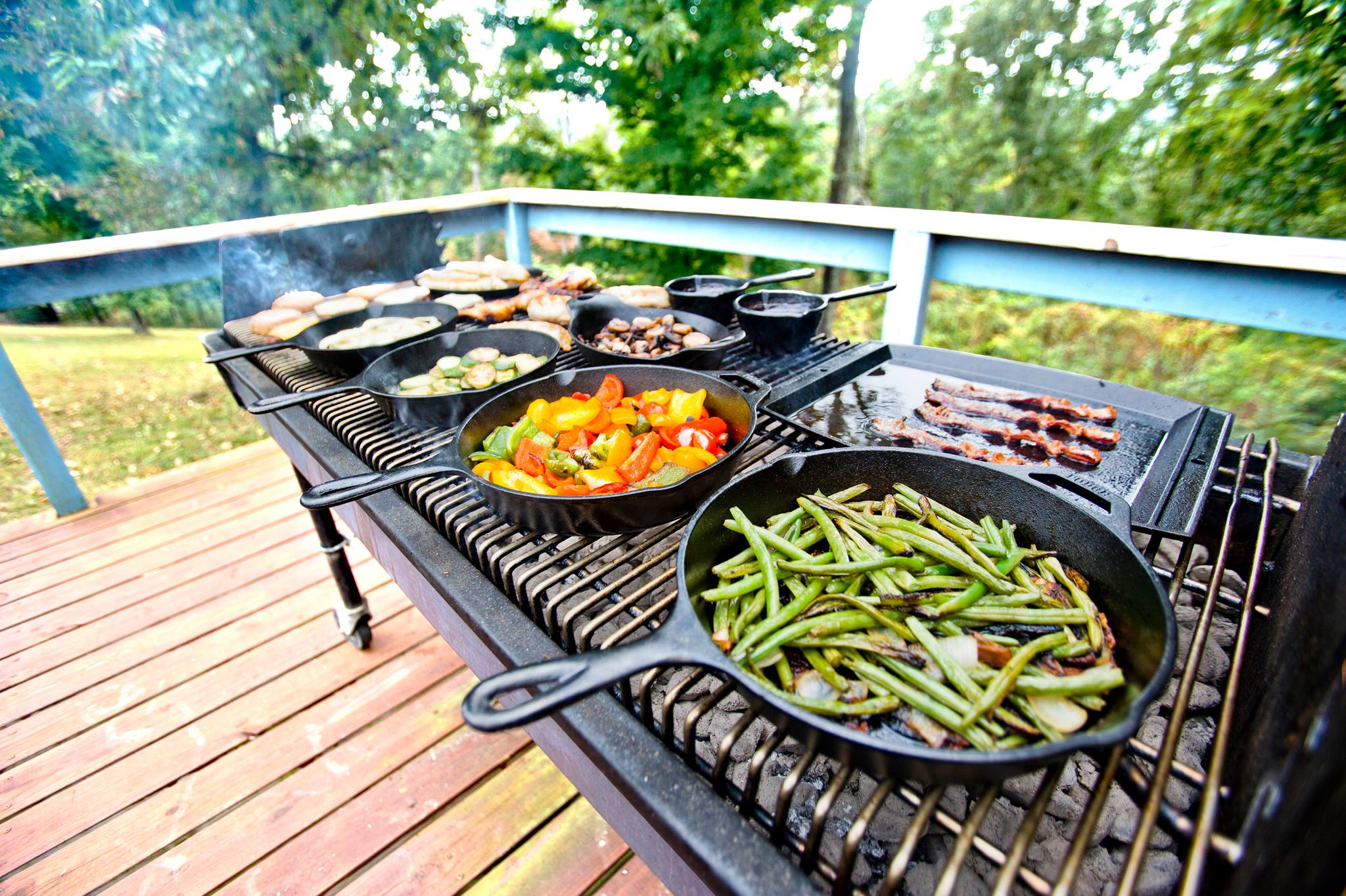 Grilling With Cast Iron In A Firepit