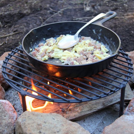 Grilling With Cast Iron In A Firepit