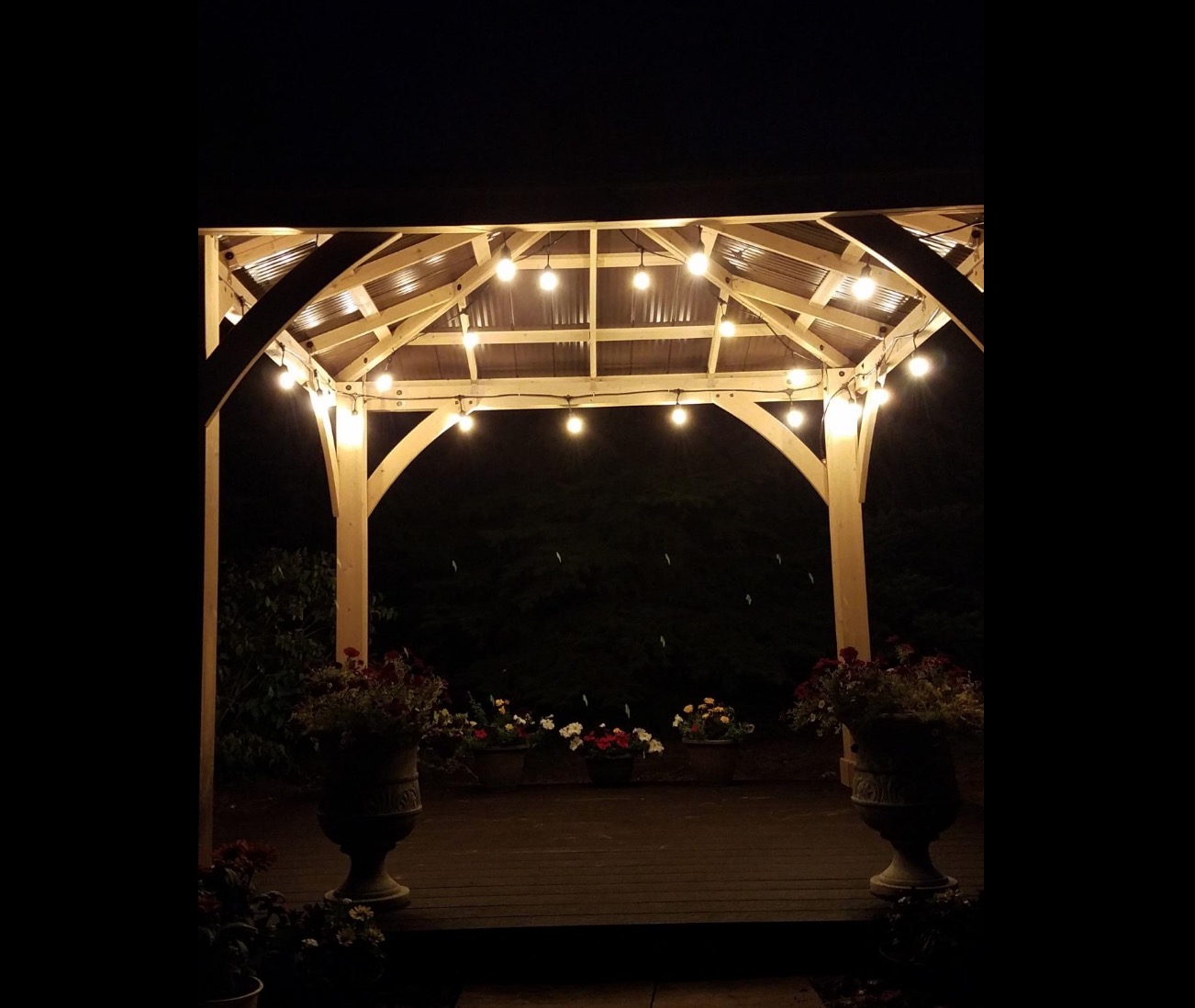 Yardistry Gazebo at Night with Light