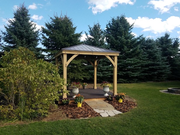 the aluminum roof of this Yardistry gazebo