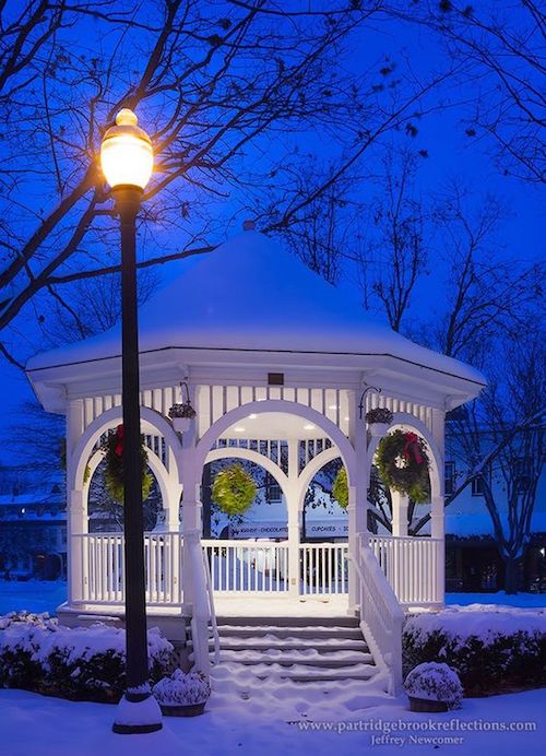 Winter White And Blue Gazebo